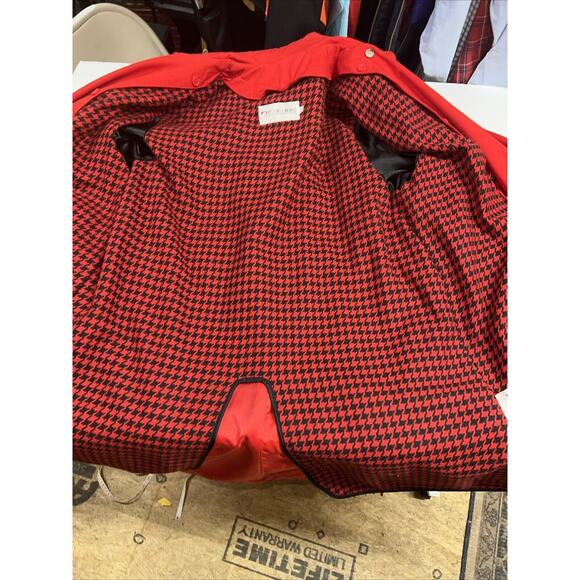 Vintage JH Collectibles Trench Coat Womens Size 4 Red Duster With Liner - Picture 15 of 16